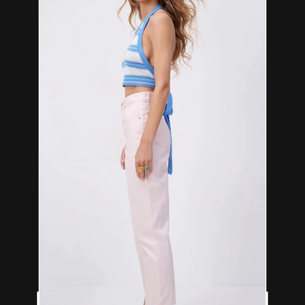 Zara Hi-Rise Straight Leg Cropped Jean - Picture 3 of 8